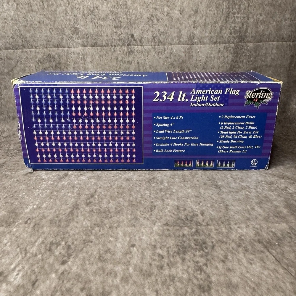 Sterling American Flag Light Set 234 lights 4x6 ft.